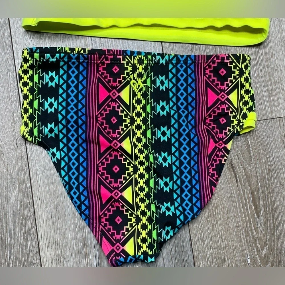 Justice Girl Bikini Top & Bottom Seimsuit Neon Set Size 10
